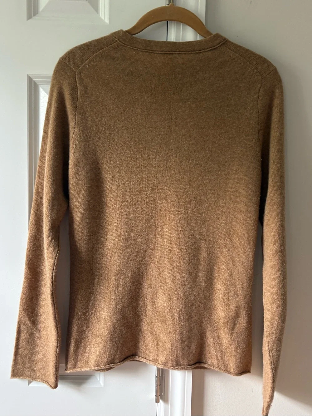 J.Crew Camel Cashmere Rolled Edge Crewneck Sweater
